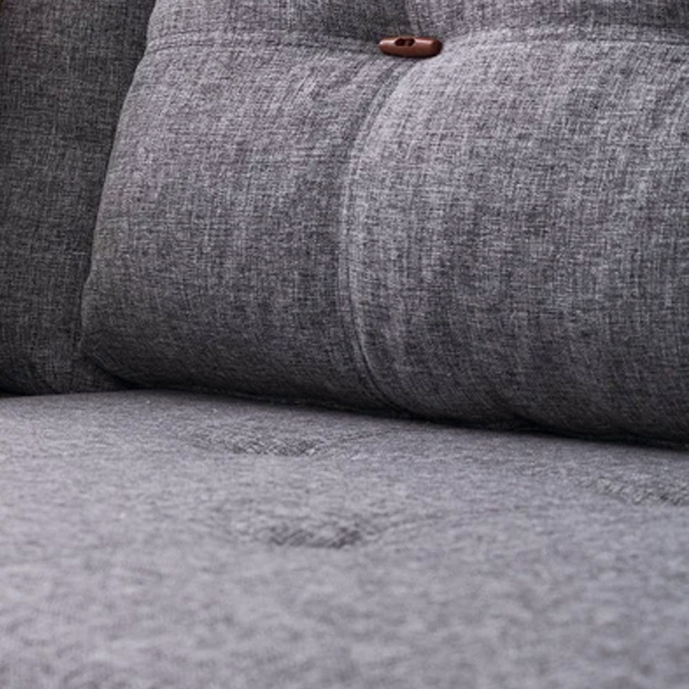 Canapé lit tissu gris - XL 280x206 cm - à roulettes - Gauche - Manama