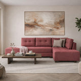 Banken - Slaapbank rood stof - XL 280x206 cm - met wielen - Rechts - Manama - Dimehouse