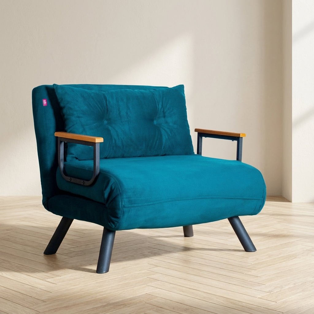 Slaapfauteuil Sando Petrol Groen sfeerfoto in modern interieur