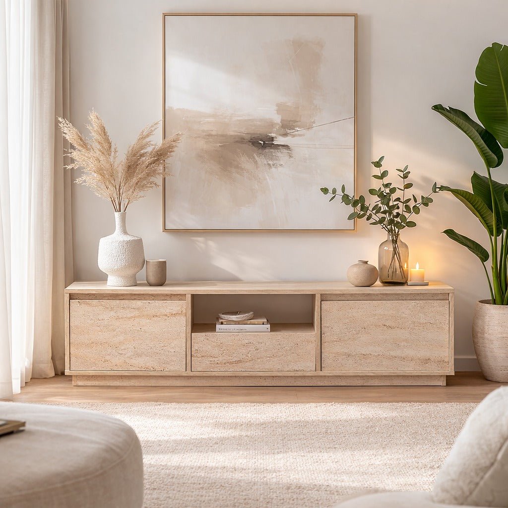 Meuble TV Beige en Mélamine Flare 42x160x29,5 cm 