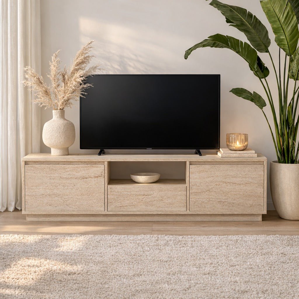 Meuble TV Beige en Mélamine Flare 42x160x29,5 cm 