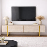 TV Meubels - TV Meubel Beige Melamine Fouden Frame Blitz 50x180x29,5 cm - Dimehouse