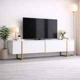 TV Meubel Luxe Wit Goud Melamine 180x50x30 cm