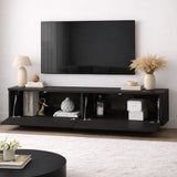 Meubles de télévision Merida Black Mélamine 140x38.2x35,5 cm