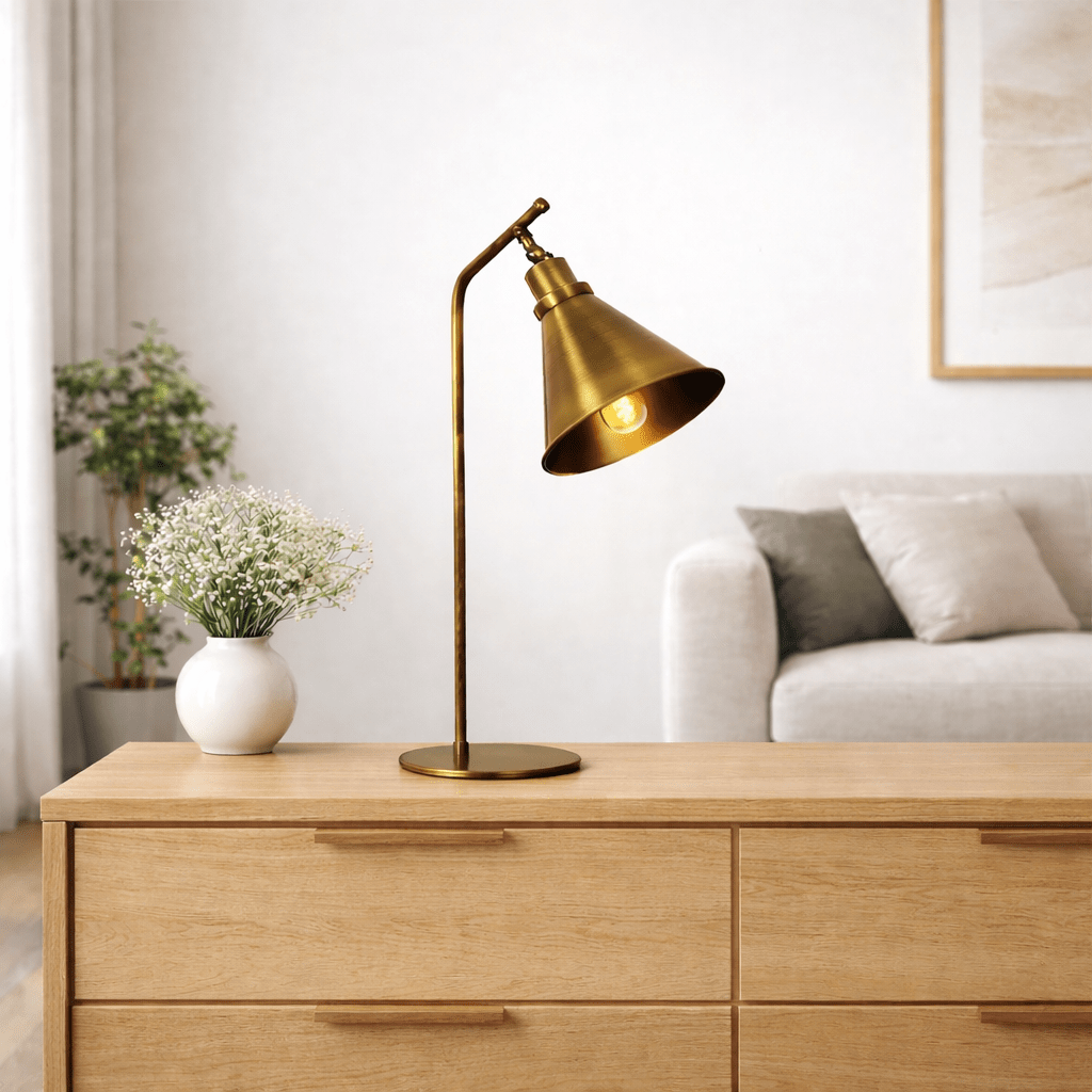 Lampe de table en métal couleur bronze Crimson 