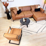 Industriële leren fauteuil cognac Tiger