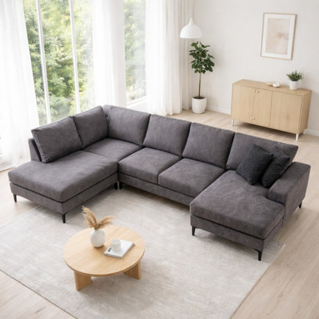 U-bank Hoekbank Antraciet Stof 314x200 cm - Links - Porto