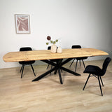 Table à manger extensible Mack Danish Oval Bois d'acacia 175-275x90 cm