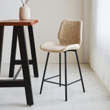 Beau Tabouret De Bar Industriel Chenille Beige