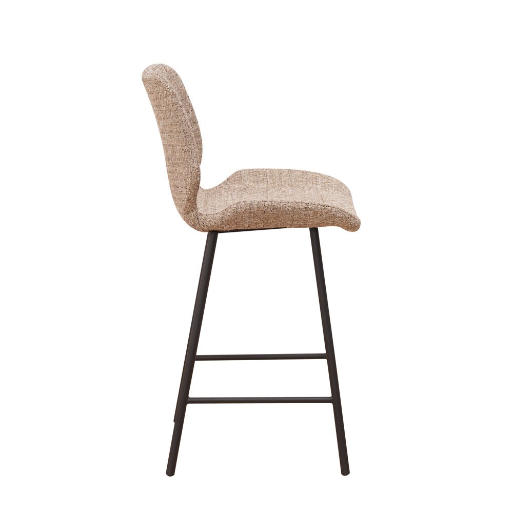 Beau Tabouret De Bar Industriel Chenille Beige