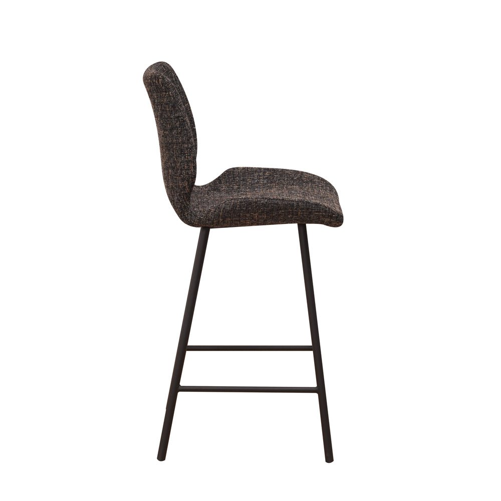 Beau Tabouret De Bar Industriel Chenille Noir