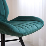 Beau Chaise Salle A Manger Industrielle Vert Velours