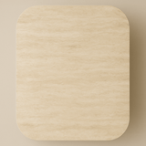 Complete Meubelset: Lea Eettafel Sintered Stone Marmerlook Travertine - Walnoot Frame + 4x Lisa Eetkamerstoelen Bouclé Beige