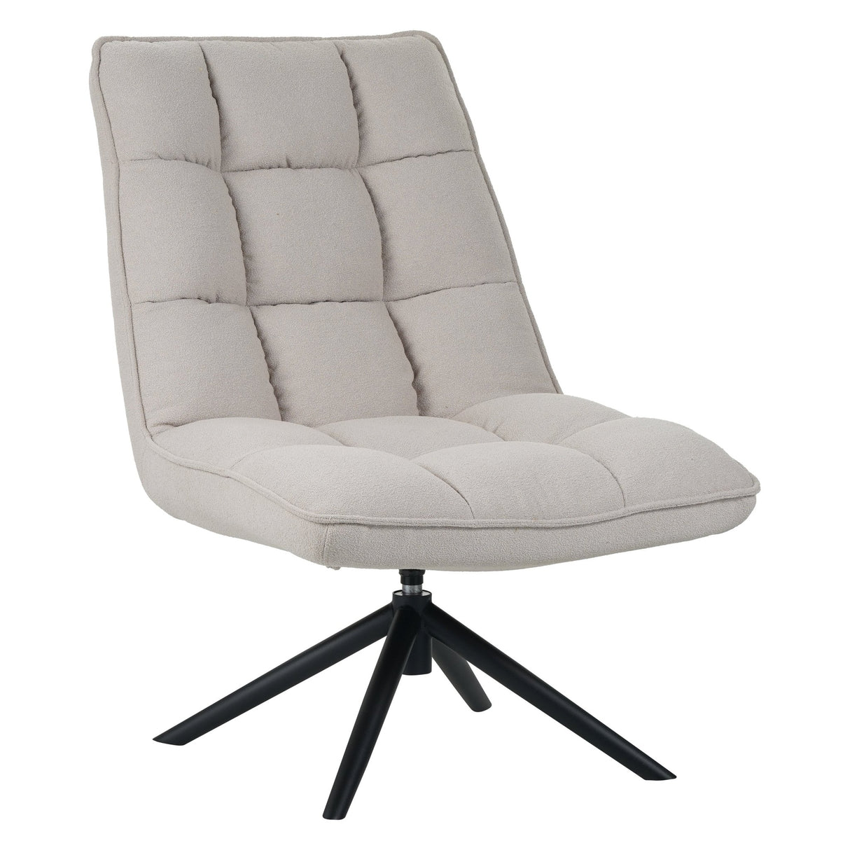 Fauteuil pivotant Yuki bouclé beige