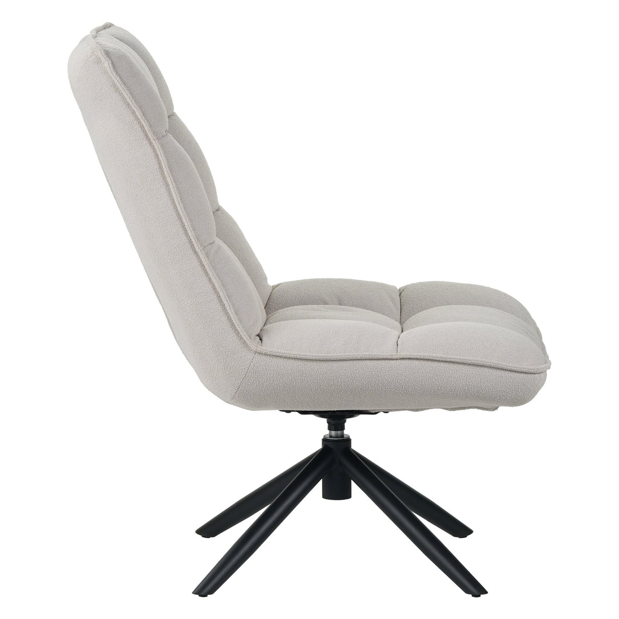 Fauteuil pivotant Yuki bouclé beige