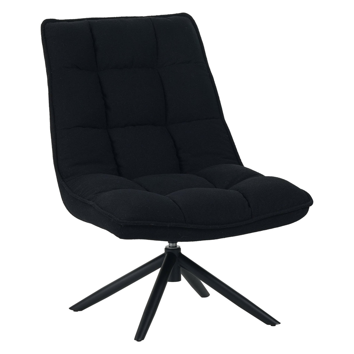 Fauteuil pivotant Yuki bouclé noir