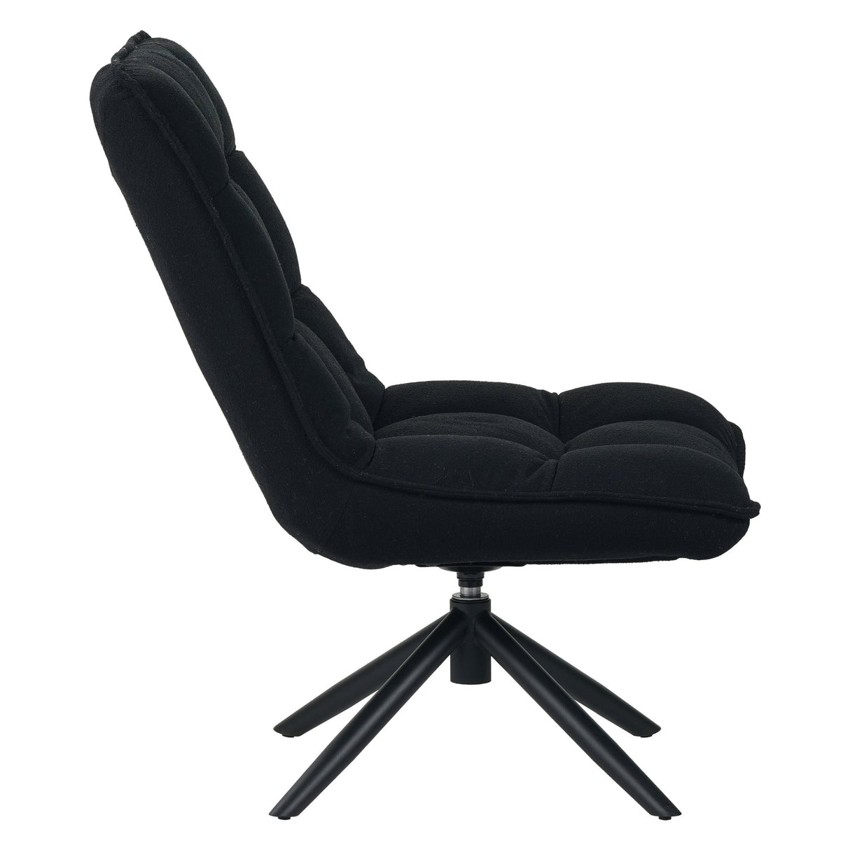 Fauteuil pivotant Yuki bouclé noir