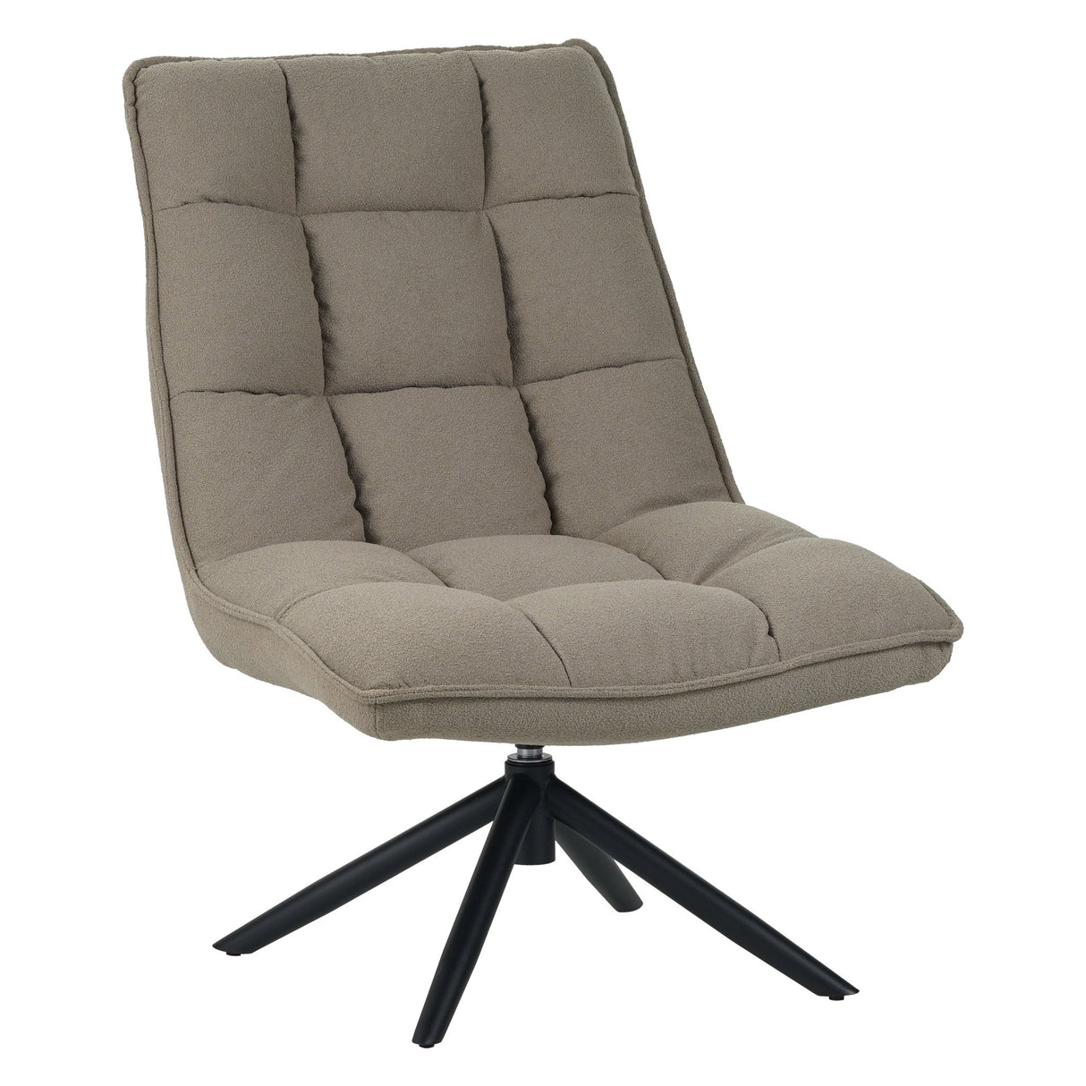 Fauteuil pivotant Yuki bouclé taupe