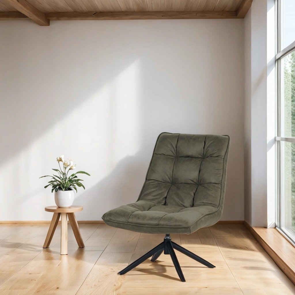 Fauteuil pivotant Yuki eco leather green