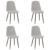 Ensemble de 4 chaises de salle à manger scandinaves en tissu bouclé naturel mélangé Swift - Sans accoudoirs 