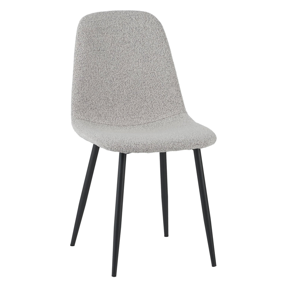 Ensemble de 4 chaises de salle à manger scandinaves en tissu bouclé naturel mélangé Swift - Sans accoudoirs 
