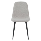 Ensemble de 4 chaises de salle à manger scandinaves en tissu bouclé naturel mélangé Swift - Sans accoudoirs 