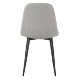 Ensemble de 4 chaises de salle à manger scandinaves en tissu bouclé naturel mélangé Swift - Sans accoudoirs 
