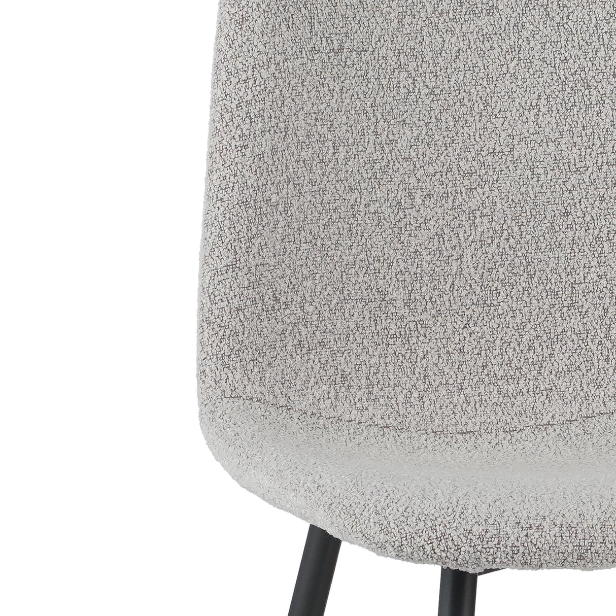 Ensemble de 4 chaises de salle à manger scandinaves en tissu bouclé naturel mélangé Swift - Sans accoudoirs 