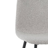 Ensemble de 4 chaises de salle à manger scandinaves en tissu bouclé naturel mélangé Swift - Sans accoudoirs 