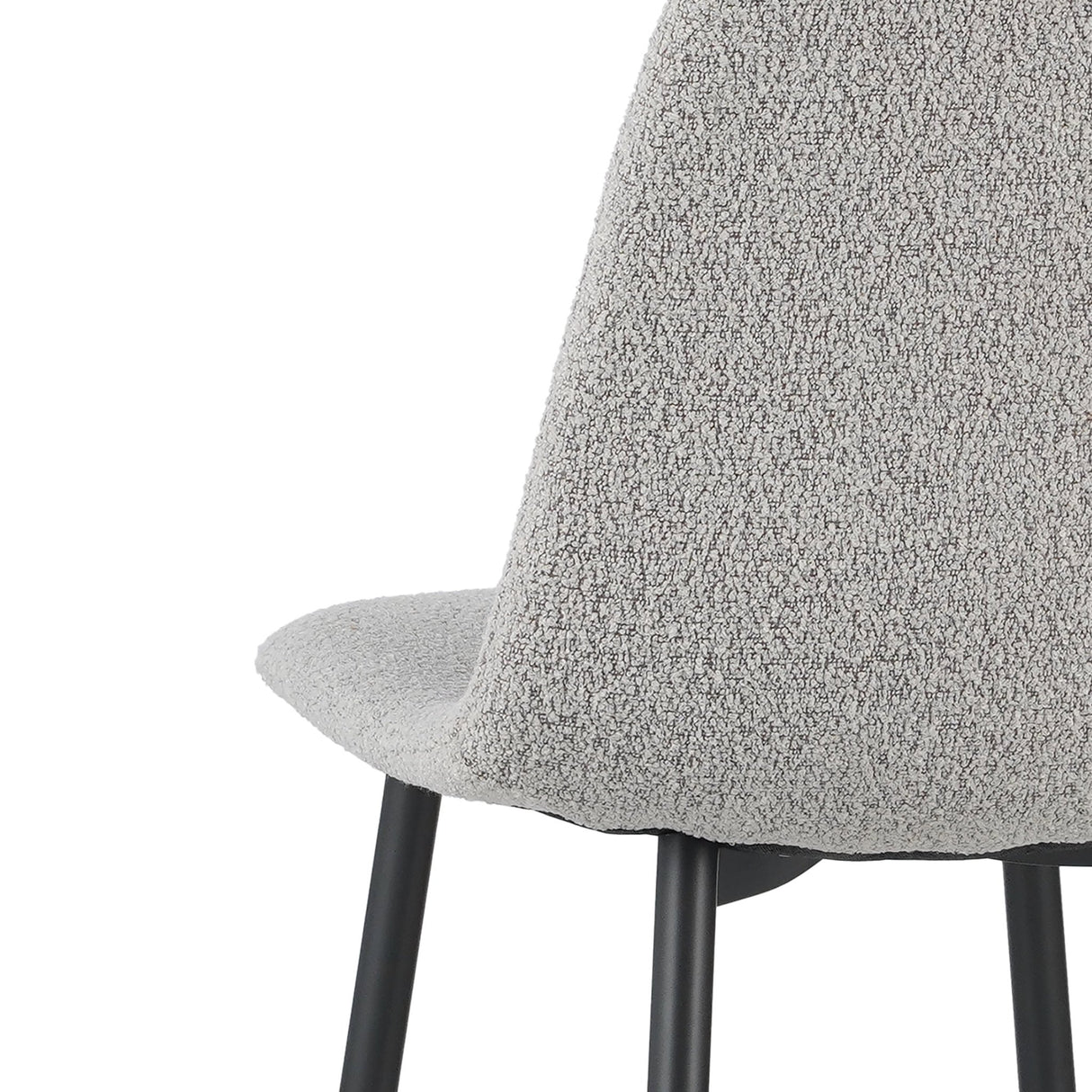 Ensemble de 4 chaises de salle à manger scandinaves en tissu bouclé naturel mélangé Swift - Sans accoudoirs 