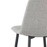 Ensemble de 4 chaises de salle à manger scandinaves en tissu bouclé naturel mélangé Swift - Sans accoudoirs 
