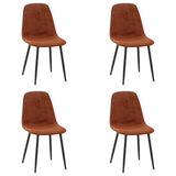 Lot de 4 chaises de salle à manger scandinaves Swift – Tissu chenille terracotta