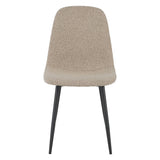 Set van 4 Scandinavische Eetkamerstoelen Latte Bouclé Stof Swift - Zonder Armleuningen