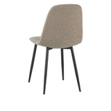 Set van 4 Scandinavische Eetkamerstoelen Latte Bouclé Stof Swift - Zonder Armleuningen