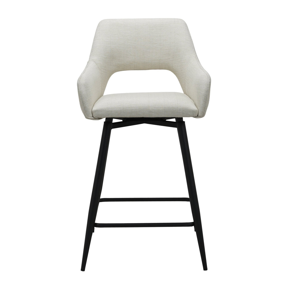 Tabouret de bar Skye pivotant avec accoudoirs beige