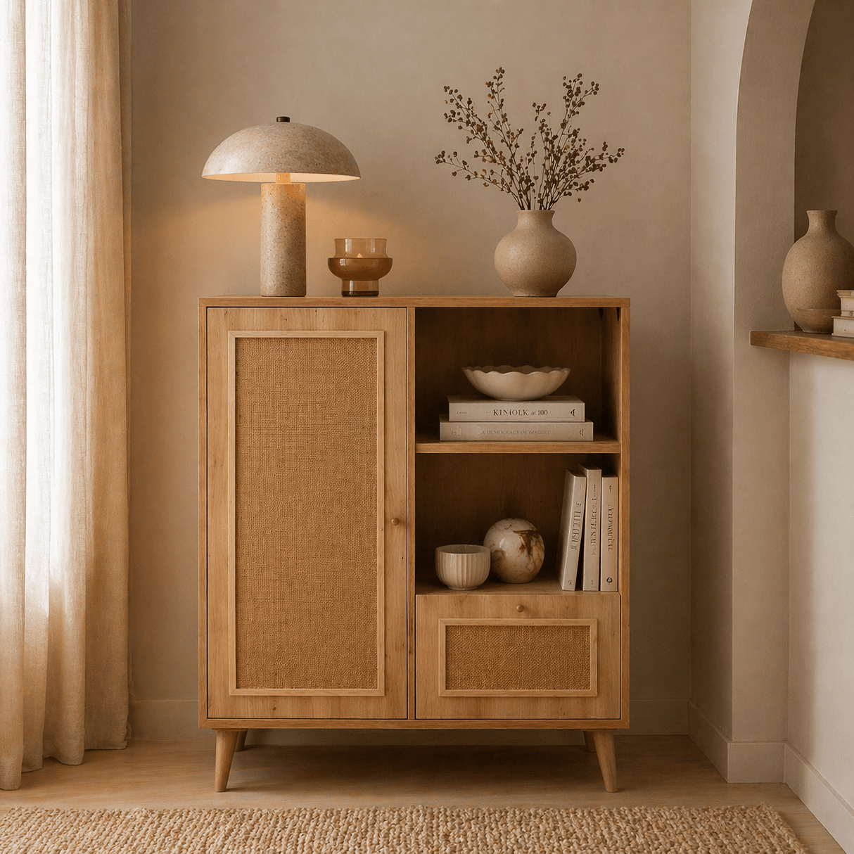 Armoire murale Jut Oak Beech Wood 40x110x90 cm