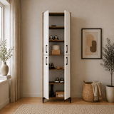 Wandkasten - Wandkast Walnoot Wit Melamine 200x60x35 cm - Berlin - Dimehouse