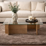 Table basse Naturel Verre Opal 105x65x30 cm 