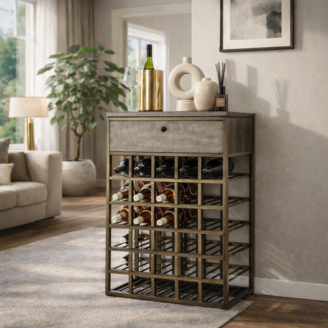 Armoire à vin Ferre métal bronze antique