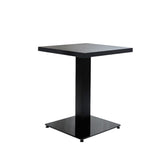 Tafelblad Robin Black Dimehouse Zwart LxBxH 63x63x7 Melamine Witfoto schuin vooraanzicht