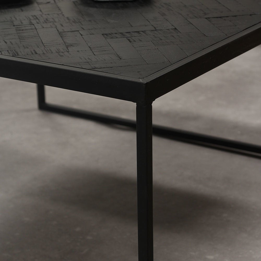 Salontafel Blackster DH Interior Zwart Teakhout Sfeerfoto detail