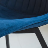 Eetkamerstoel Jimmy Velvet Dimehouse Blauw LxBxH 75x57x51 Stof Sfeerfoto detail