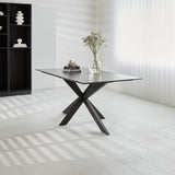 Eettafel Edin Black Dimehouse Zwart LxBxH 181x102x11 Sintered stone Sfeerfoto schuin vooraanzicht