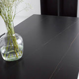 Eettafel Edin Black Dimehouse Zwart LxBxH 181x102x11 Sintered stone Sfeerfoto schuin vooraanzicht