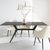 Eettafel Grace Black Dimehouse Zwart LxBxH 215x105x10 Sintered stone Sfeerfoto schuin vooraanzicht