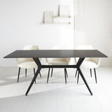 Eettafel Grace Black Dimehouse Zwart LxBxH 215x105x10 Sintered stone Sfeerfoto schuin vooraanzicht