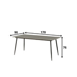 Eettafel Jules Grey Dimehouse Grijs LxBxH 78x27x10 Sintered stone Witfoto maatindicatie