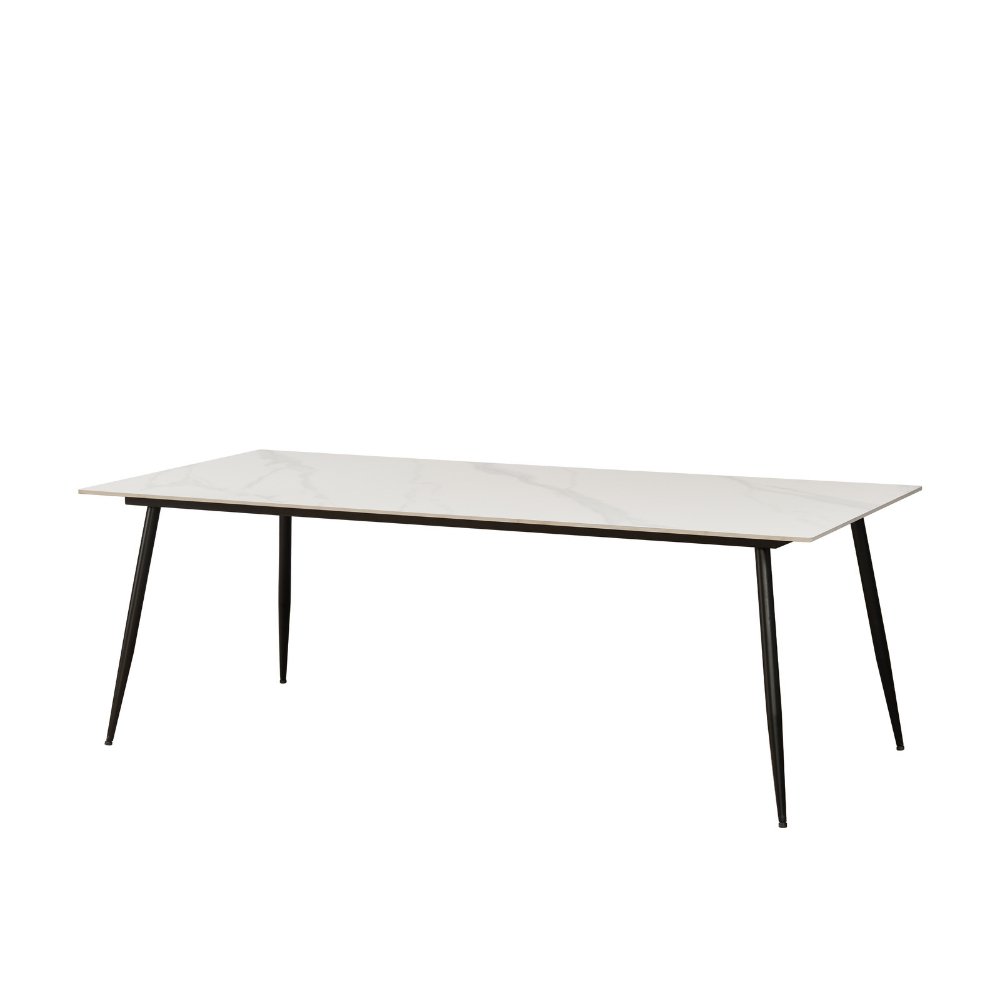 Eettafel Jules White Dimehouse Wit LxBxH 237x112x13 Sintered stone Sfeerfoto schuin vooraanzicht