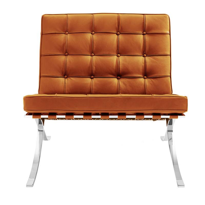 Fauteuil Expo premium leer Dimehouse Cognac LxBxH 80x78x78 Runderleer Witfoto vooraanzicht