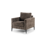 Fauteuil Flora DH Interior Bruin Stof Witfoto schuin vooraanzicht